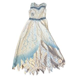 Emily the Corpse Bride Dress Costume Medium Blue White Halloween